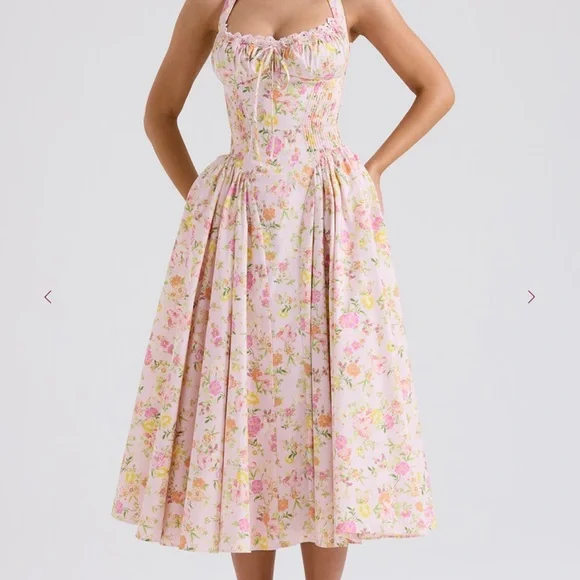 House of CB Arabella Floral Halter Neck Dress - Picture 3 of 9